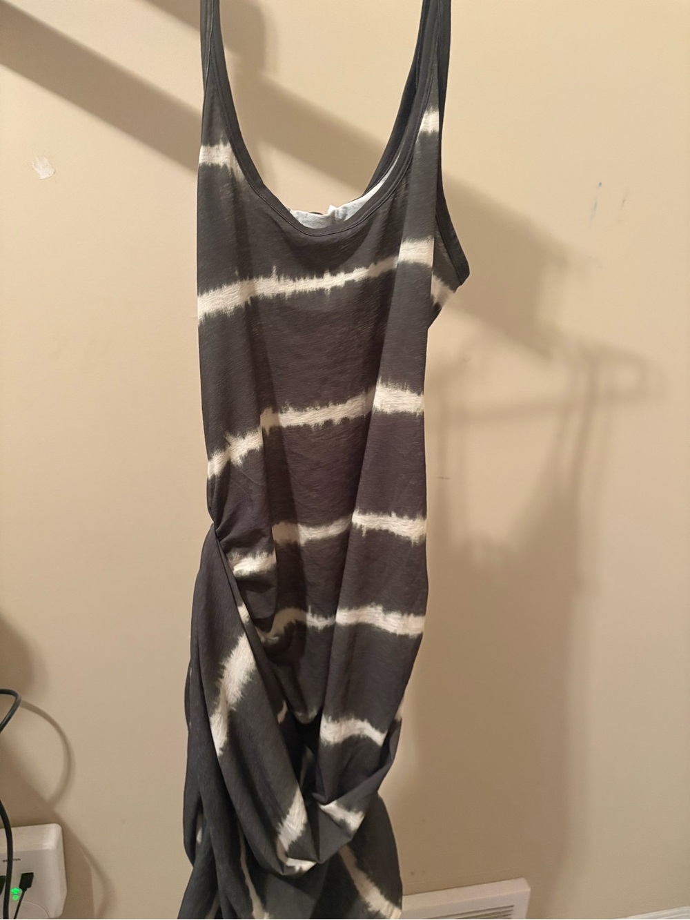 NWT Sleeveless Green & White Tie-Dye Maxi Dress
